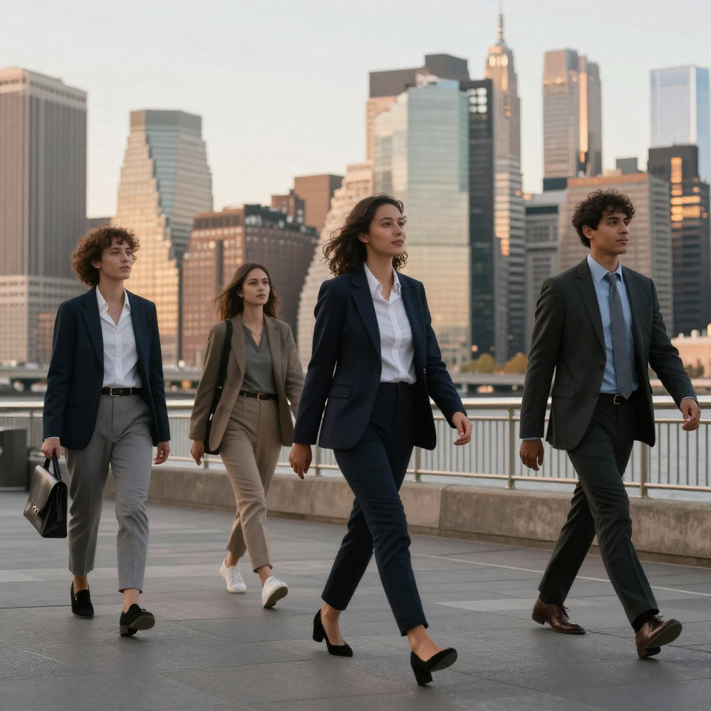 Dynamic professional team collaborating in modern Manhattan workspace